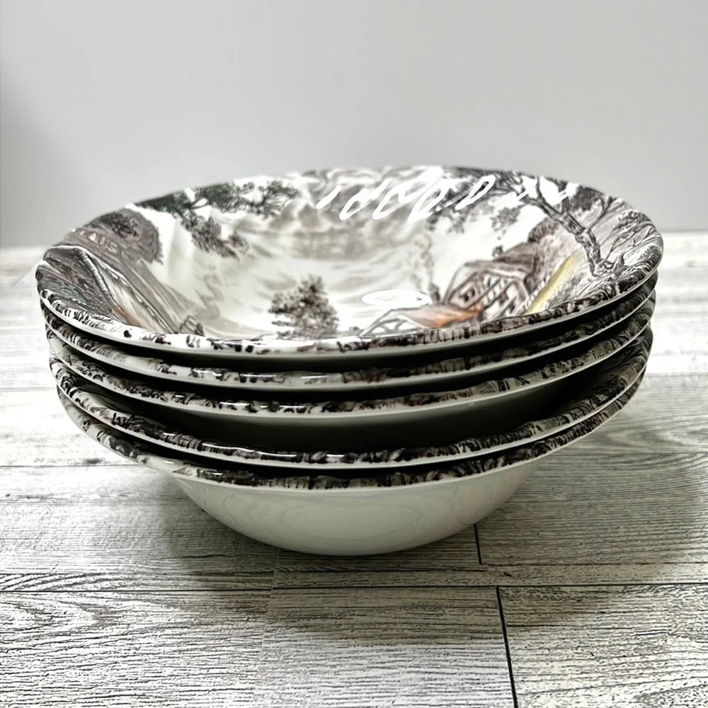 Yorkshire Multicolor by Staffordshire  Hand Engraved Ironstone 4405 Bowls (5)